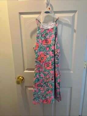 Lilly Pulitzer Pink & Green Floral Sleeveless romper
